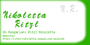 nikoletta ritzl business card
